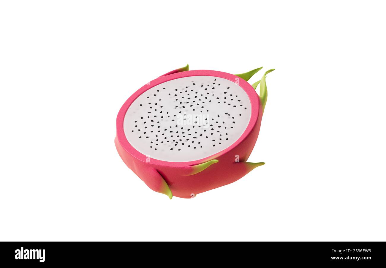 Fruit du dragon avec goût doux et rafraîchissant, rendu 3D. Illustration 3D. Banque D'Images