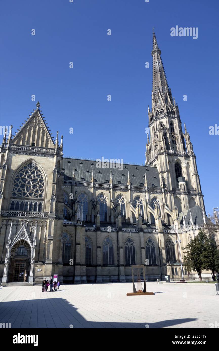 La nouvelle cathédrale, également connue sous le nom de cathédrale Sainte-Marie, à Linz, en haute-Autriche. Autriche Banque D'Images