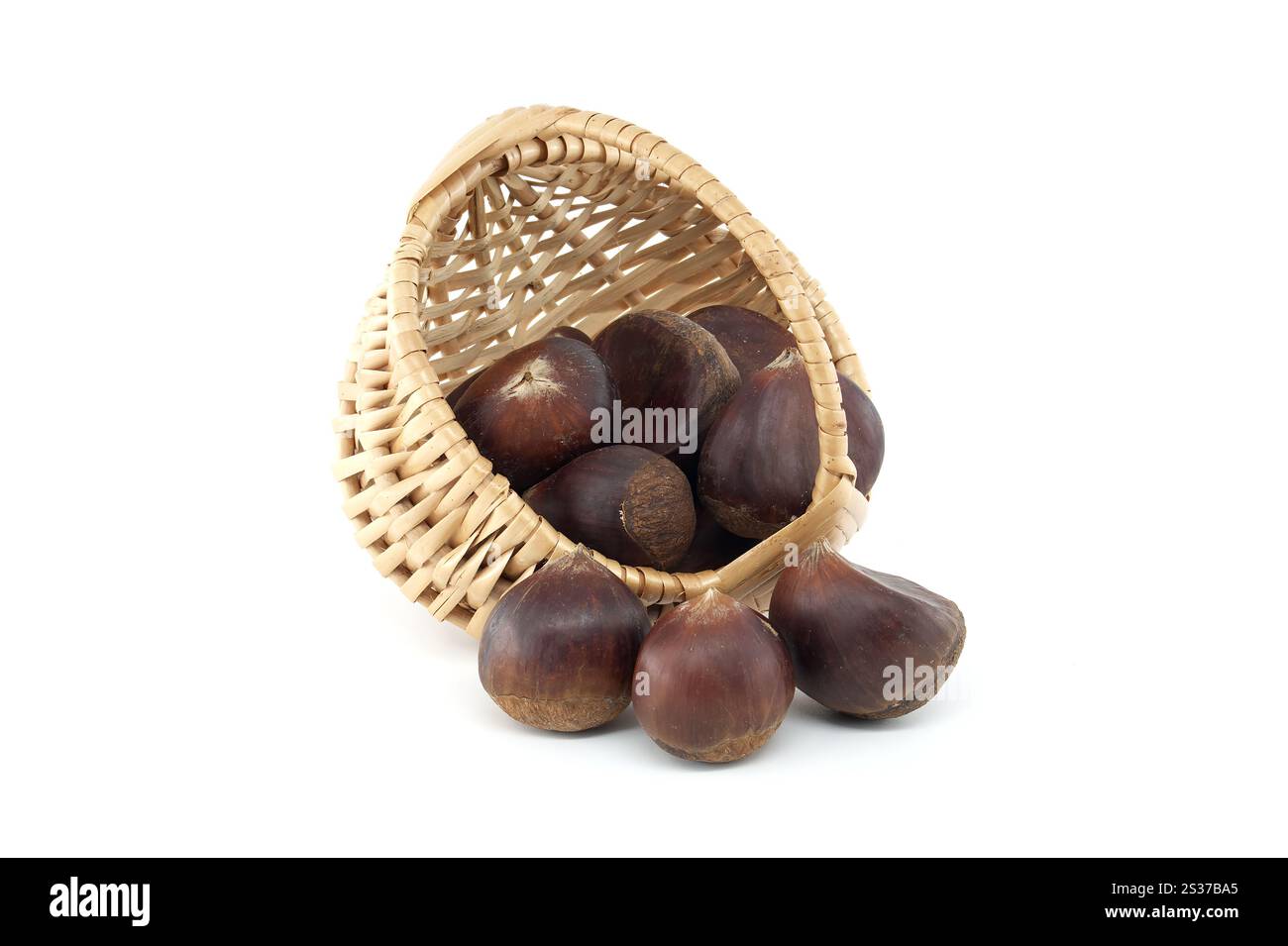 Explorez la beauté naturelle des châtaignes fraîches débordant d'un panier rustique, parfait pour les projets sur le thème de l'automne et les inspirations culinaires. Banque D'Images Explorez la beauté naturelle des châtaignes fraîches débordant d'un panier rustique, parfait pour les projets sur le thème de l'automne et les inspirations culinaires. Banque D'Images
