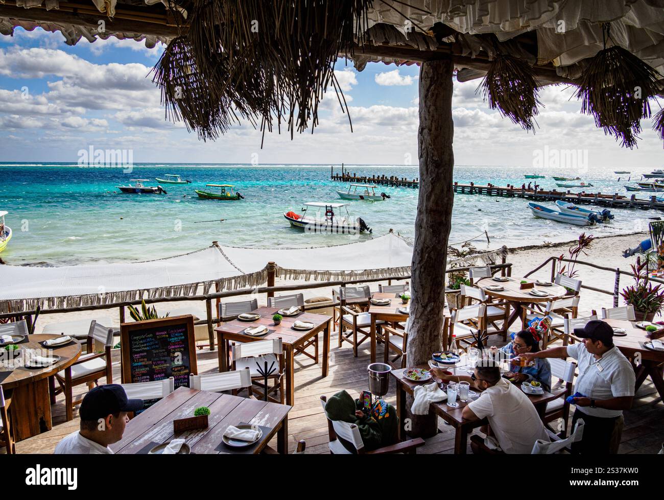 Puerto Morelos - Port de plage Banque D'Images Puerto Morelos - Port de plage Banque D'Images