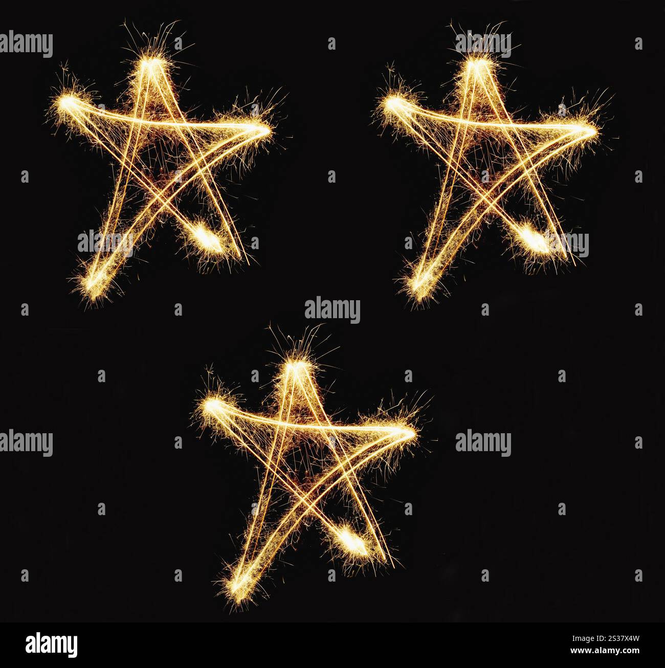 étoiles du nouvel an isolées sur noir. étoiles du nouvel an Banque D'Images