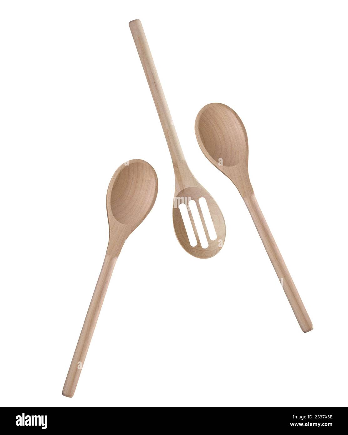 Ustensiles de cuisine en bois isolés sur fond blanc. Ustensiles de cuisine en bois isolés Banque D'Images