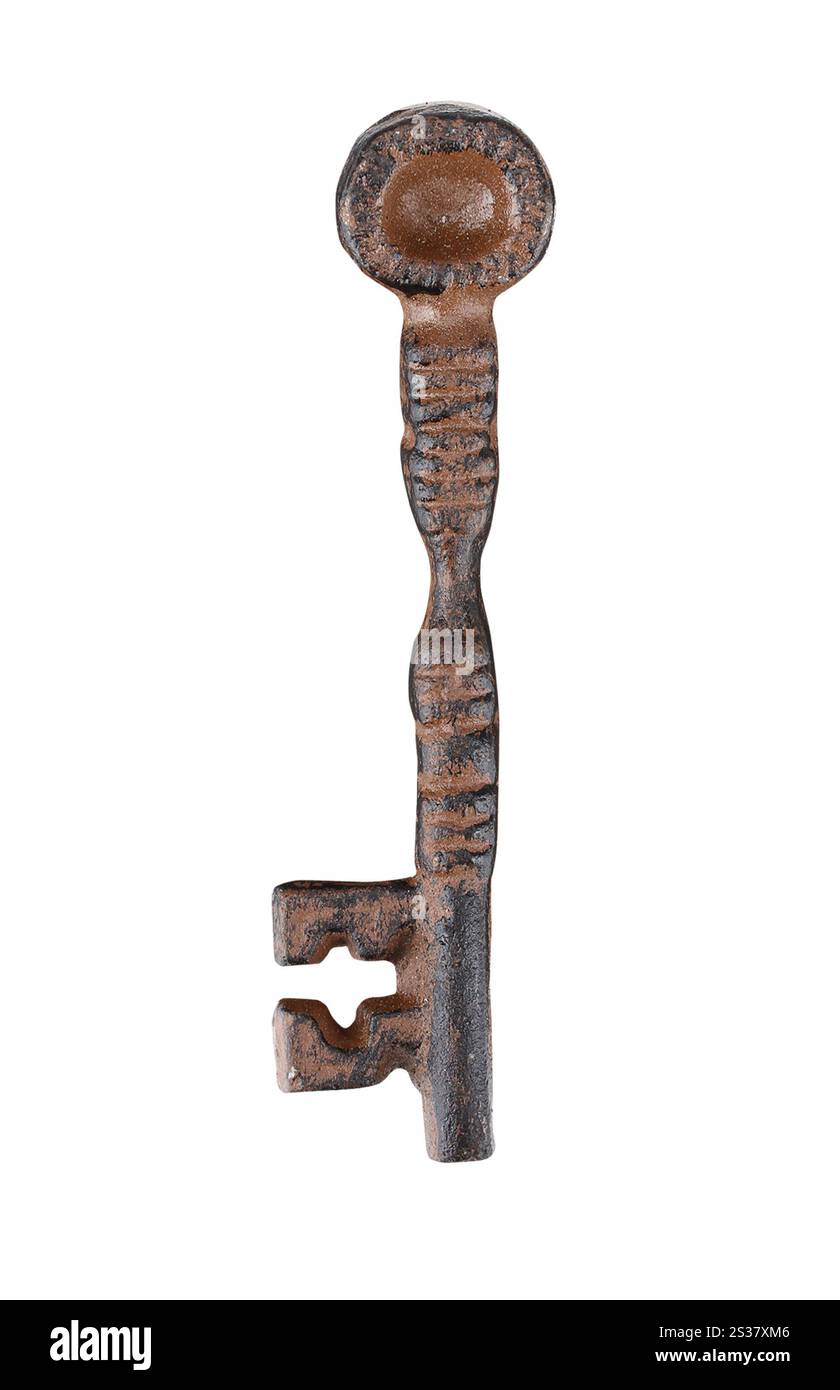 Vintage Key isolé sur fond blanc. Vintage Key Banque D'Images