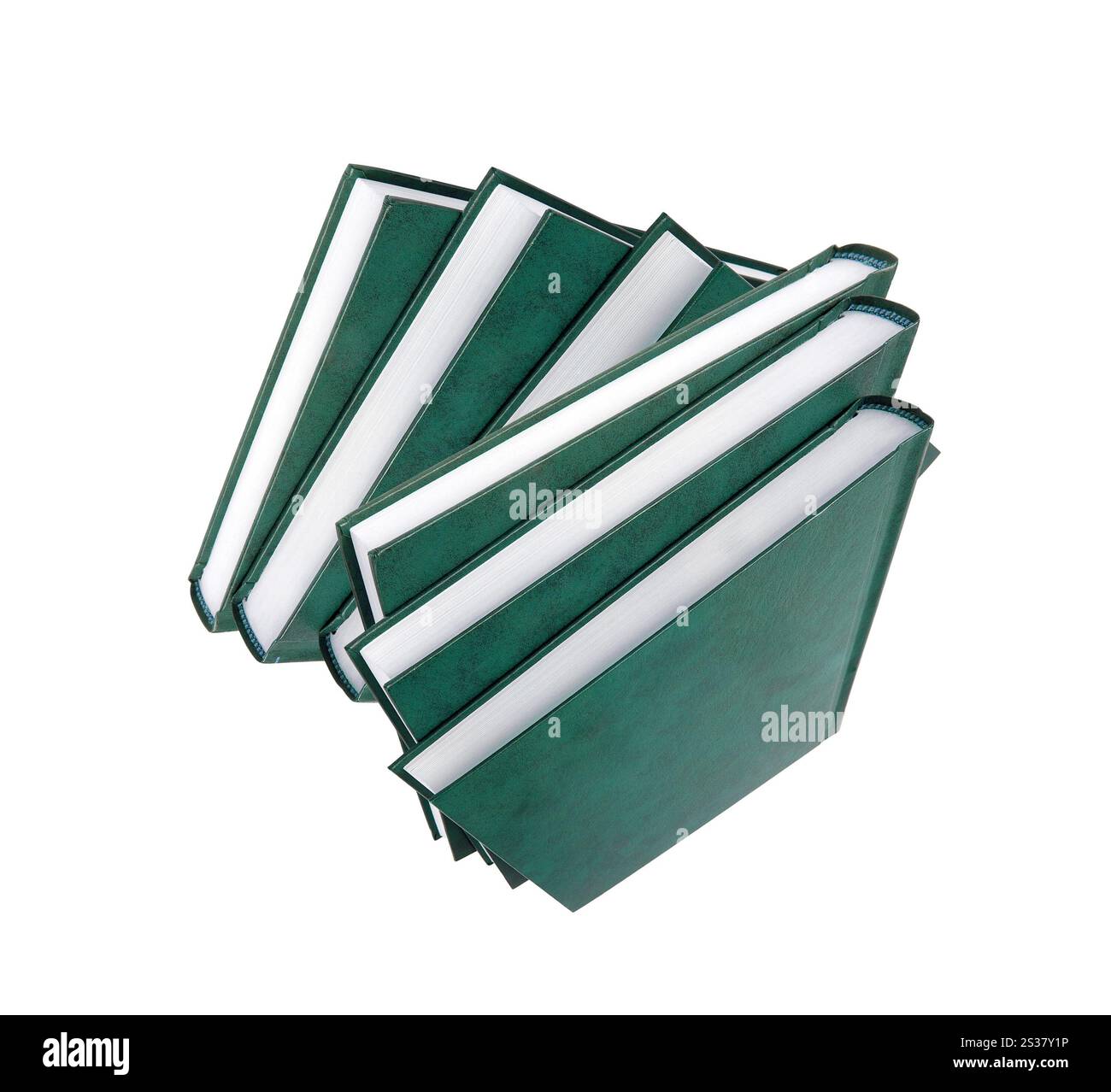 Composition avec pile de livres isolés sur fond blanc. Composition avec pile de livres Banque D'Images