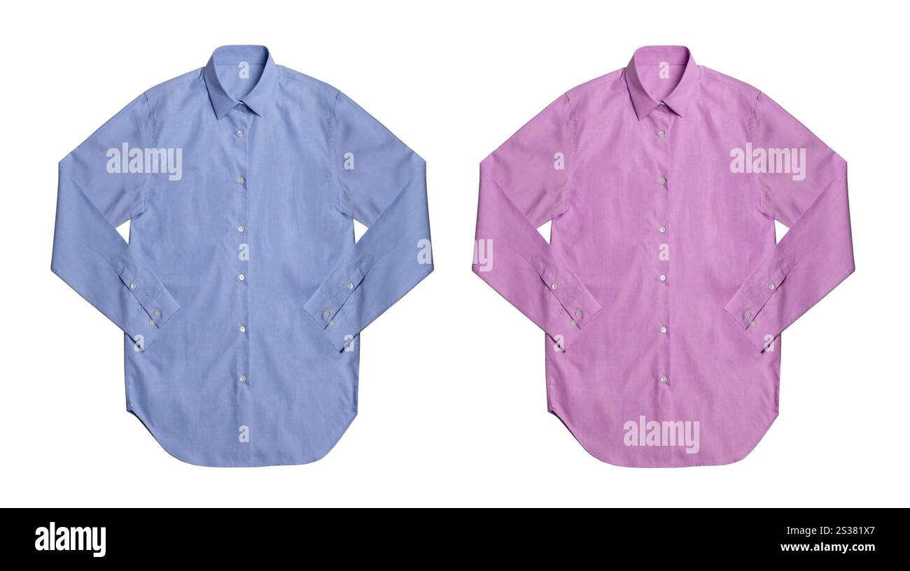 Chemise bleue isolée sur fond blanc. Chemise bleue Banque D'Images