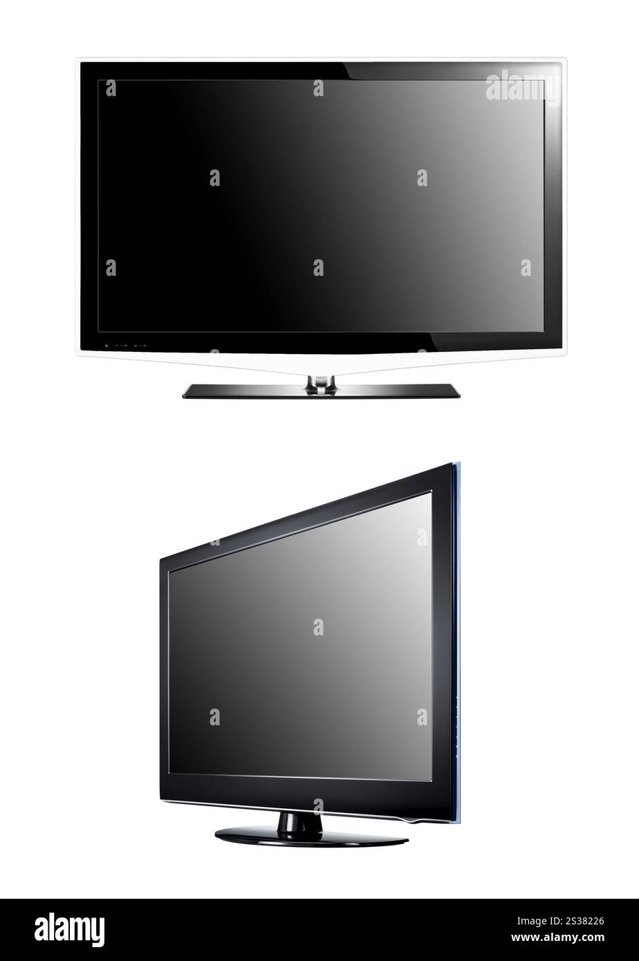 Deux TV LCD à écran plat haute définition isolées. Deux télévisions LCD à écran plat haute définition Banque D'Images Deux TV LCD à écran plat haute définition isolées. Deux télévisions LCD à écran plat haute définition Banque D'Images