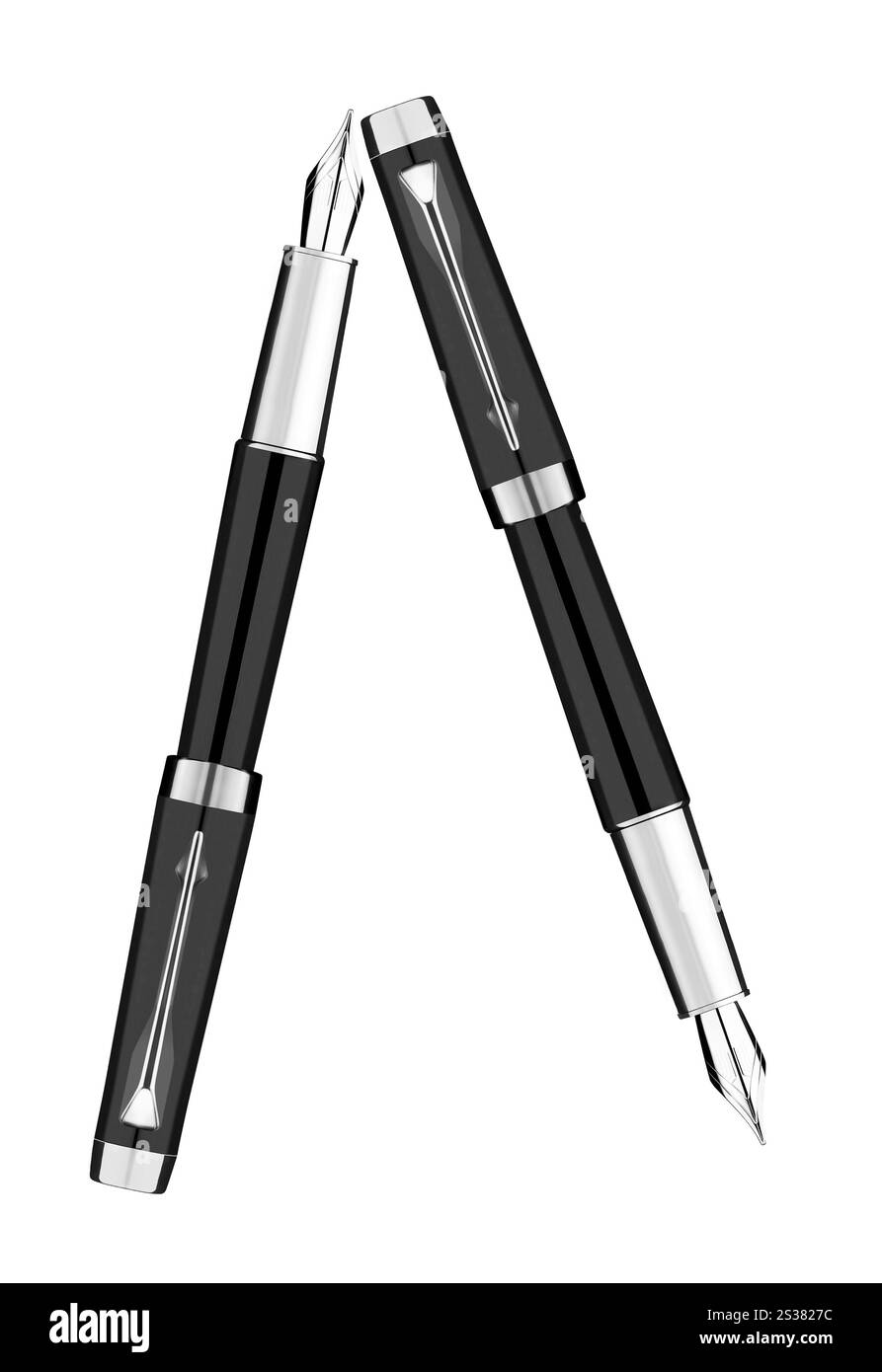 stylos à fontaine d'affaires isolés sur fond blanc. stylos-plume d'affaires isolés Banque D'Images