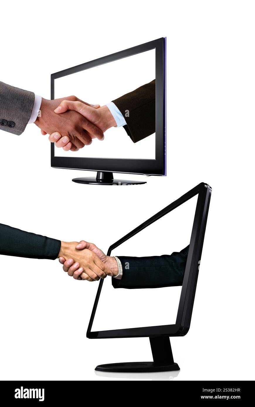 poignée de main - concept d'une entreprise prospère isolé sur fond blanc. poignée de main - concept d'une entreprise prospère Banque D'Images