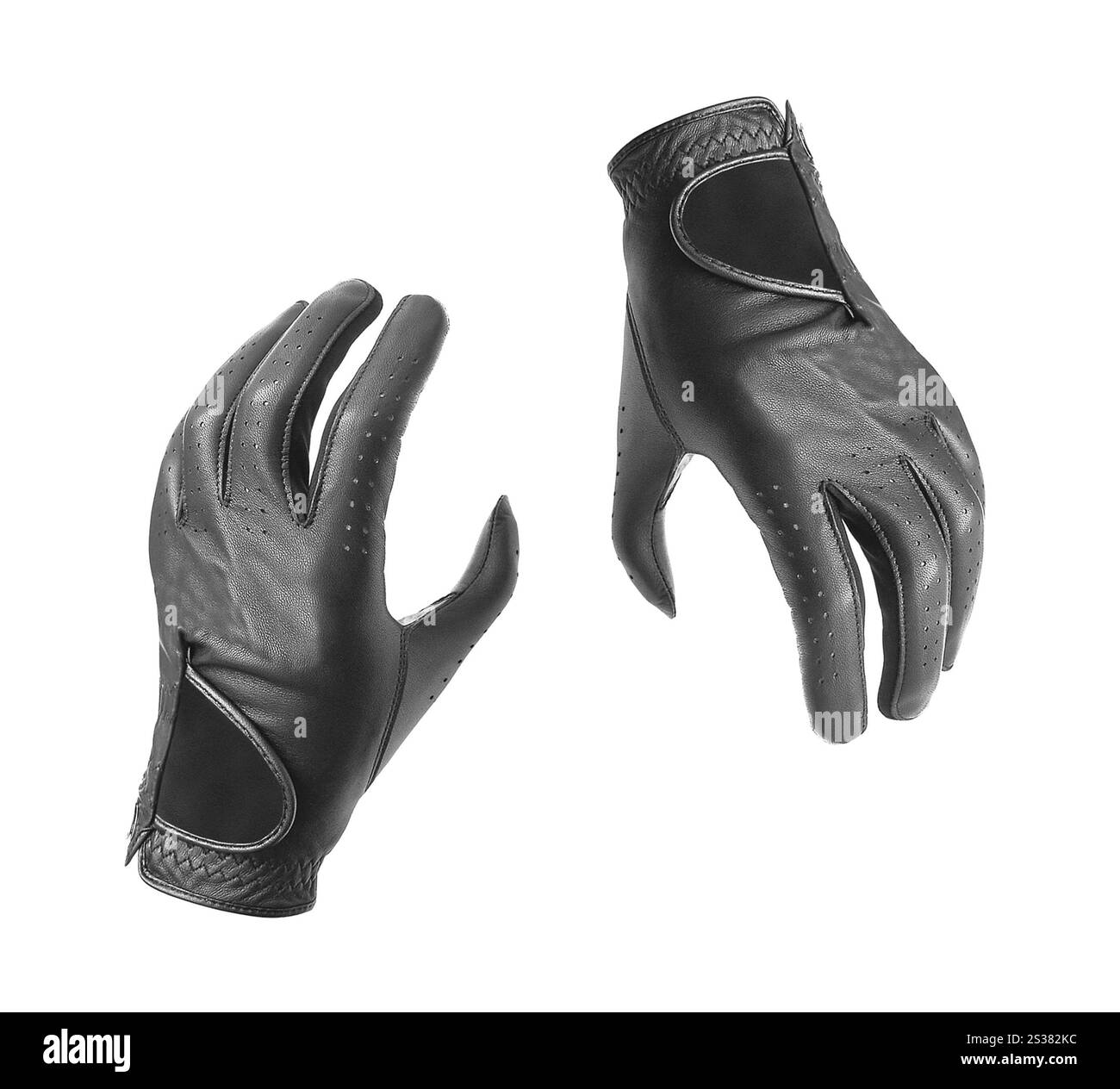 Gants de moto en cuir avec protection en fibre de carbone. Gants de moto en cuir Banque D'Images