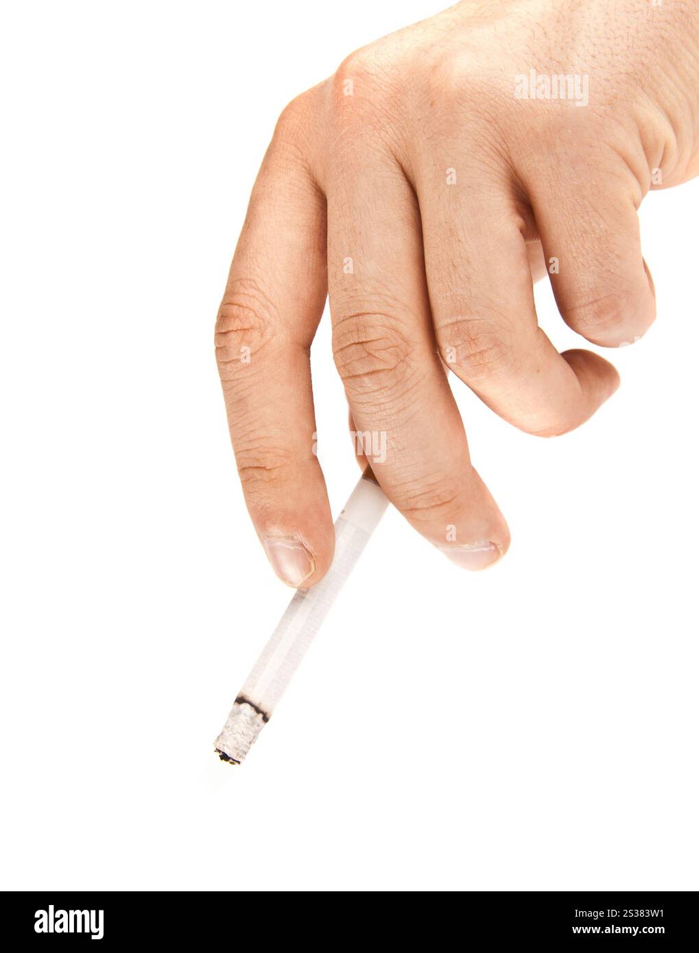 fumée de cigarette isolée sur fond blanc. fumée de cigarette Banque D'Images