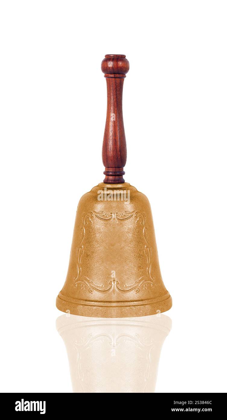 Cloche d'école isolée sur fond blanc. Cloche d'école isolée Banque D'Images