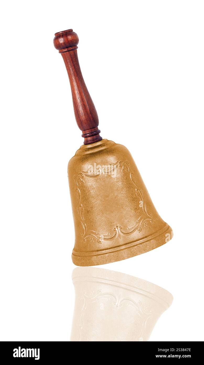 Cloche d'école isolée sur fond blanc. Cloche d'école isolée Banque D'Images