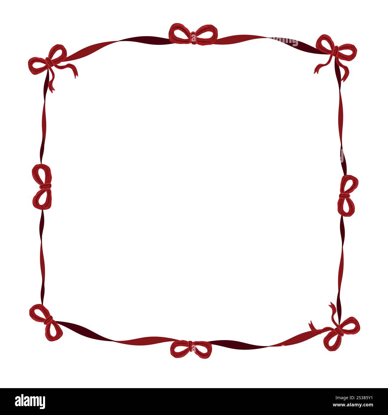 Monture avec de jolis noeuds rouges dessinés à la main. Élément de design de la Saint-Valentin Illustration de Vecteur