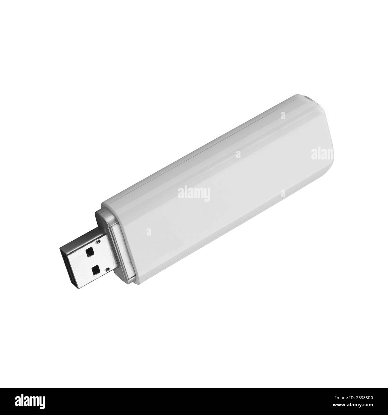 Lecteurs flash USB isolés sur fond blanc. Clés USB Banque D'Images