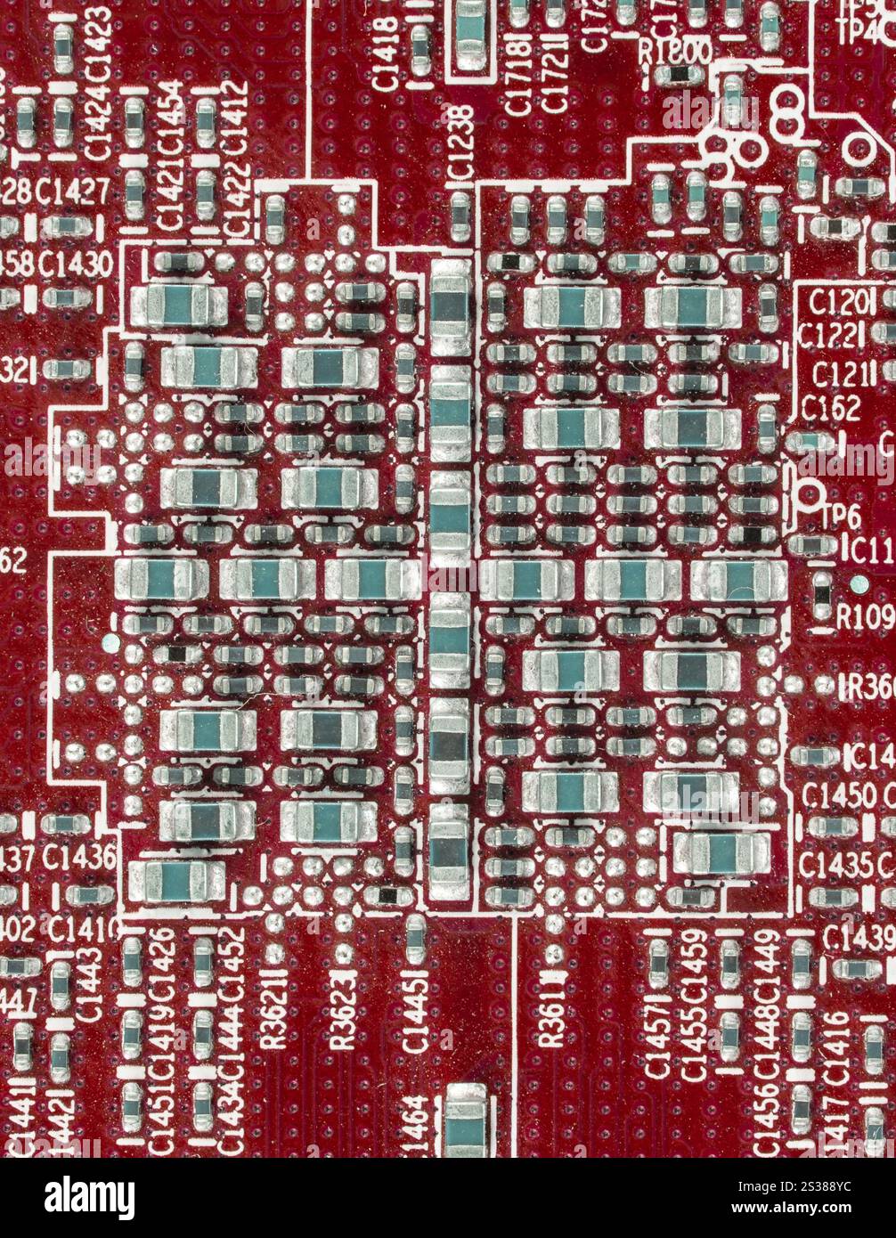 vue rapprochée de la carte électronique. carte de circuit électronique Banque D'Images