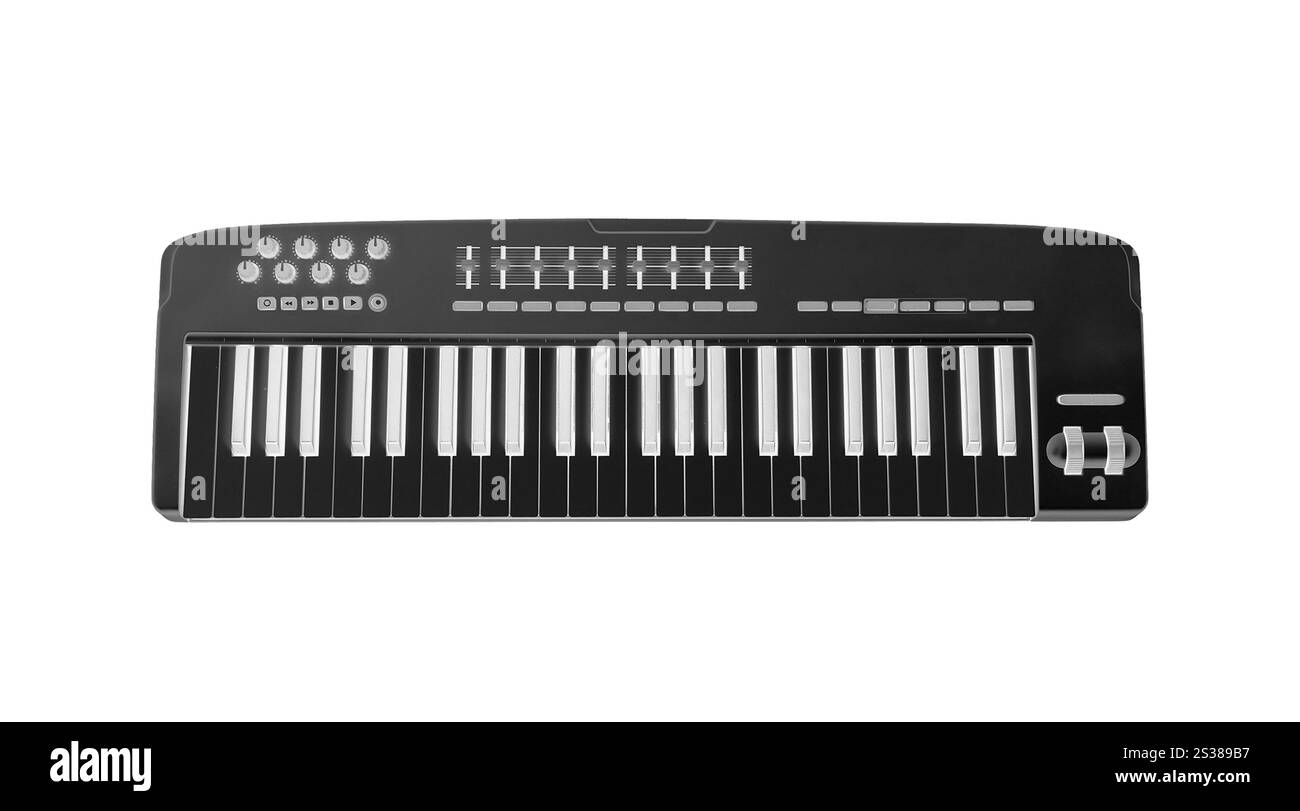 Clavier musical isolé sur blanc. Clavier musical Banque D'Images Clavier musical isolé sur blanc. Clavier musical Banque D'Images