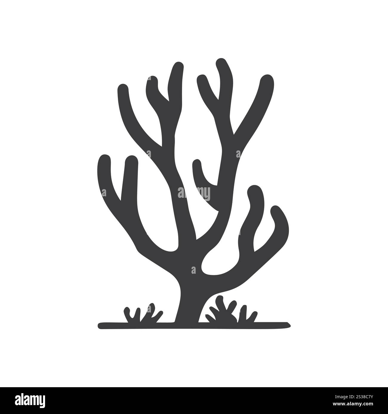 Une silhouette de corail foncé dans un style vectoriel plat Illustration de Vecteur