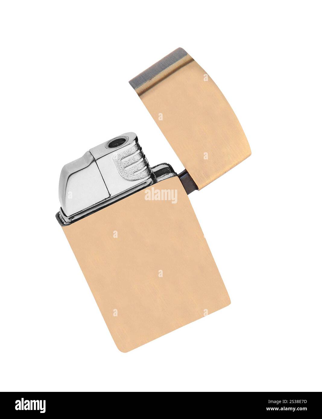briquet zippo en métal isolé sur blanc. briquet zippo en métal Banque D'Images