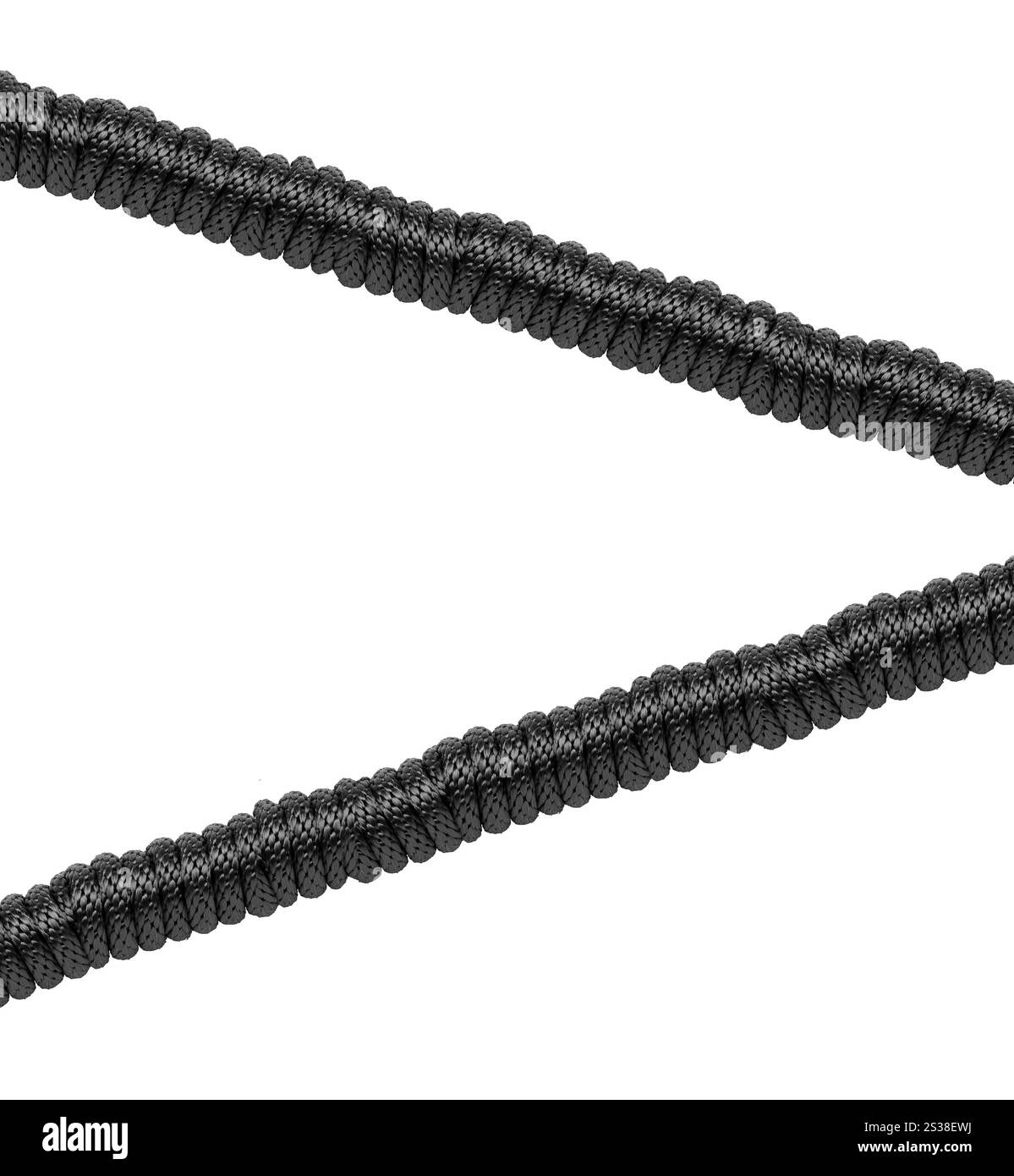 cordage noir isolé sur fond blanc. cordage noir - sur blanc Banque D'Images