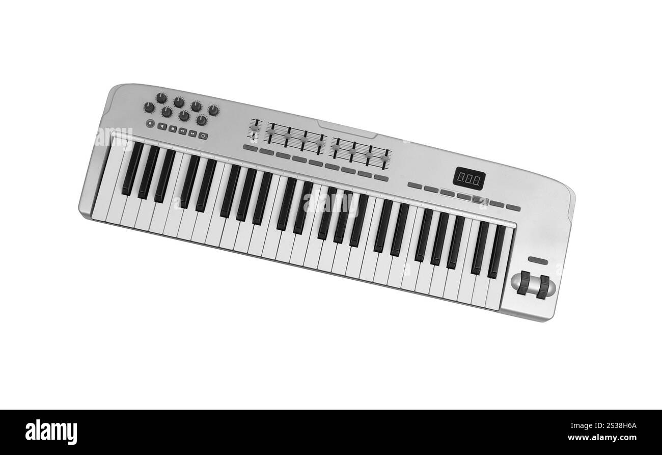 Clavier musical isolé sur fond blanc. Clavier musical isolé sur blanc Banque D'Images Clavier musical isolé sur fond blanc. Clavier musical isolé sur blanc Banque D'Images