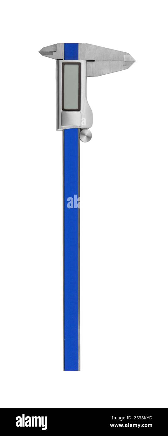 Pied à coulisse numérique isolé sur fond blanc. Pied à coulisse numérique Banque D'Images