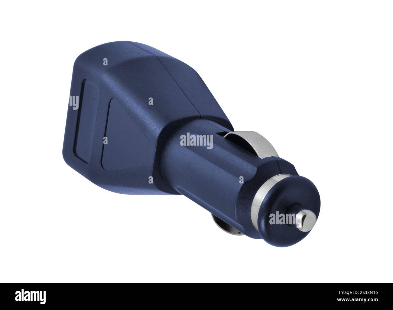 Chargeur de voiture de dispositif électronique USB isolé sur fond blanc. Chargeur de voiture pour appareil électronique USB Banque D'Images