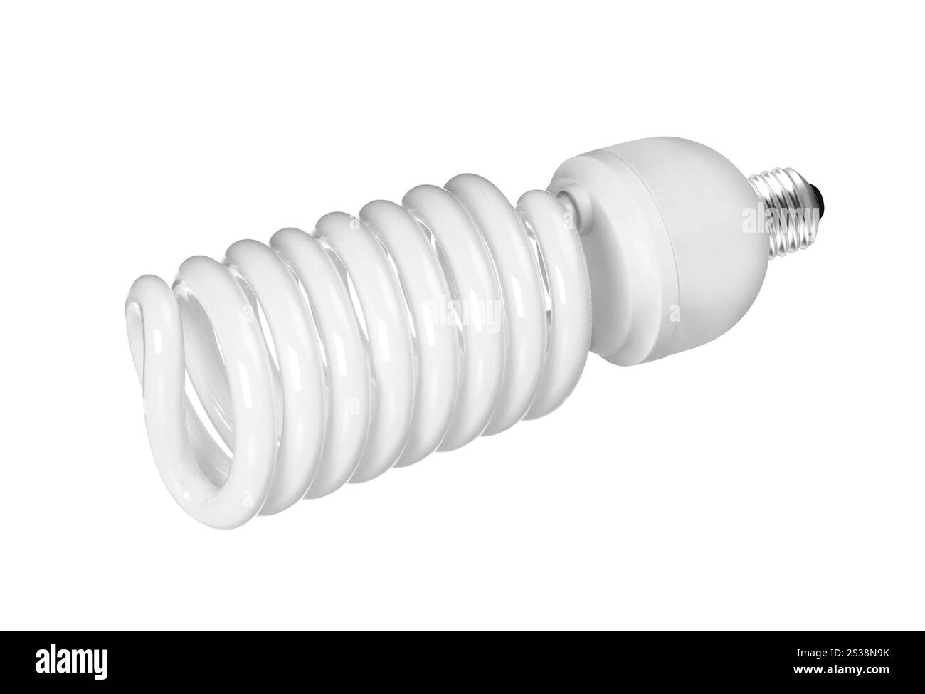 Ampoule fluorescente à économie d'énergie sur fond blanc. Ampoule fluorescente à économie d'énergie Banque D'Images