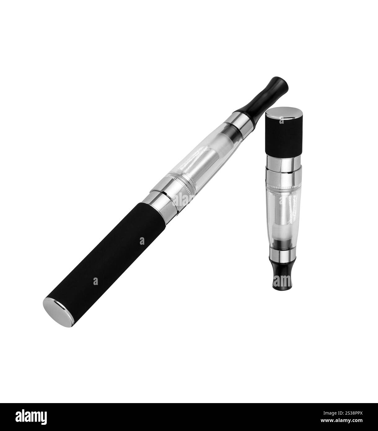 cigarettes électroniques isolées sur fond blanc. cigarettes électroniques Banque D'Images