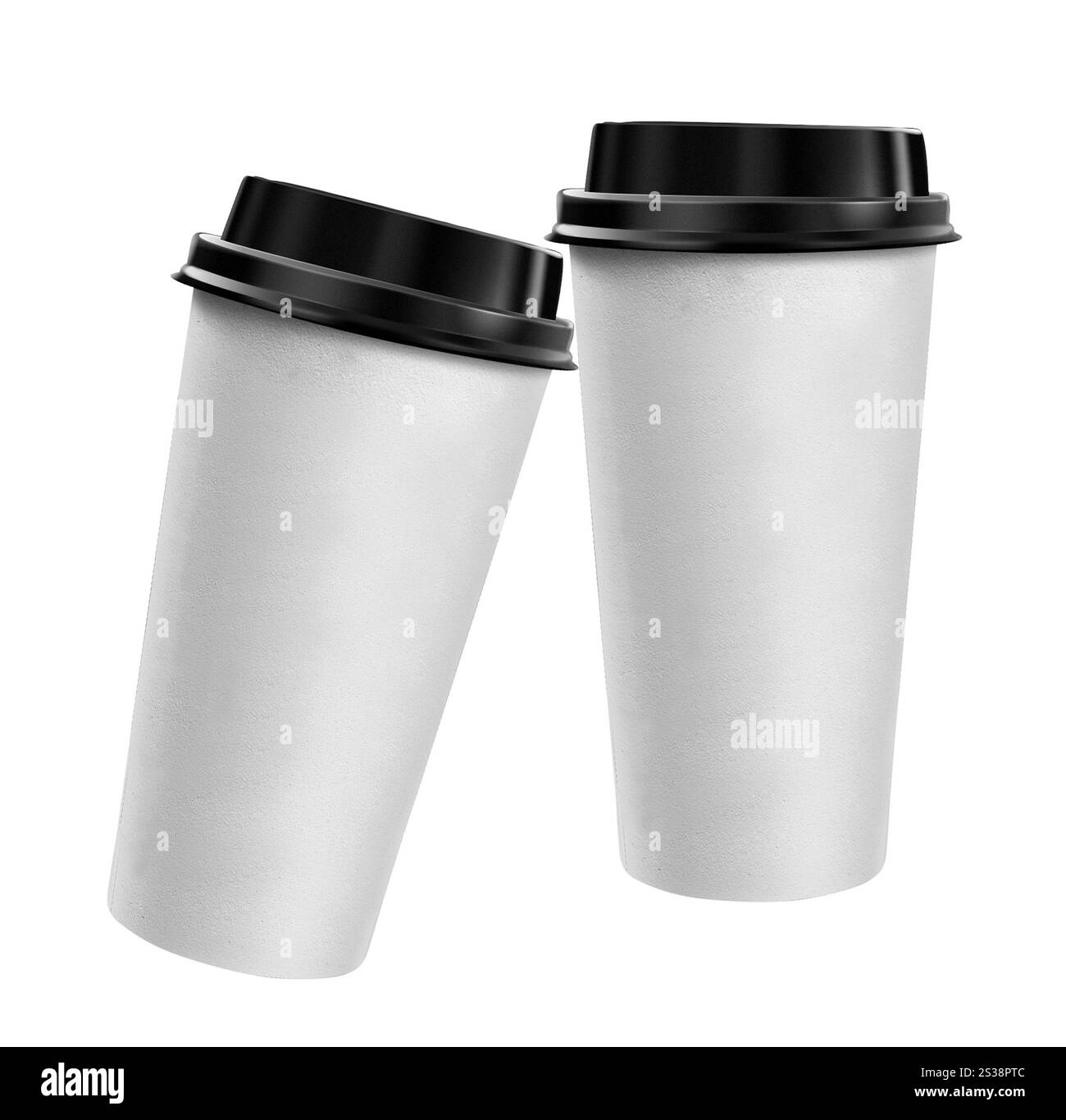 Tasses à café en papier isolées sur blanc. Tasses à café en papier Banque D'Images Tasses à café en papier isolées sur blanc. Tasses à café en papier Banque D'Images