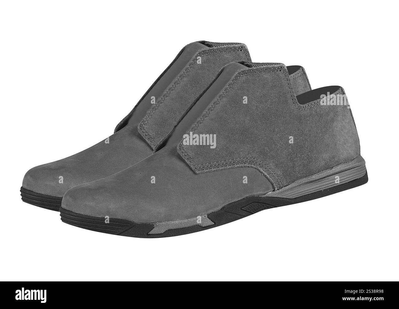 paire de chaussures en daim isolé sur fond blanc. paire de chaussures en daim Banque D'Images