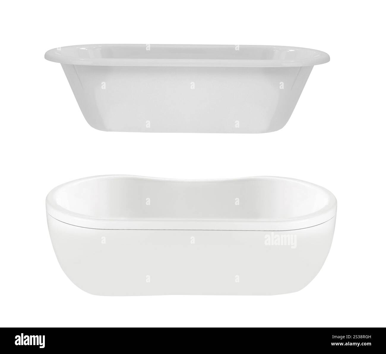 baignoires isolées sur fond blanc. baignoires Banque D'Images