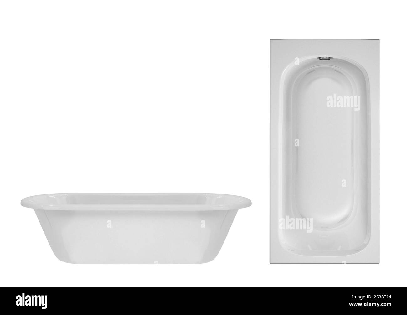 baignoires isolées sur fond blanc. baignoires isolées Banque D'Images