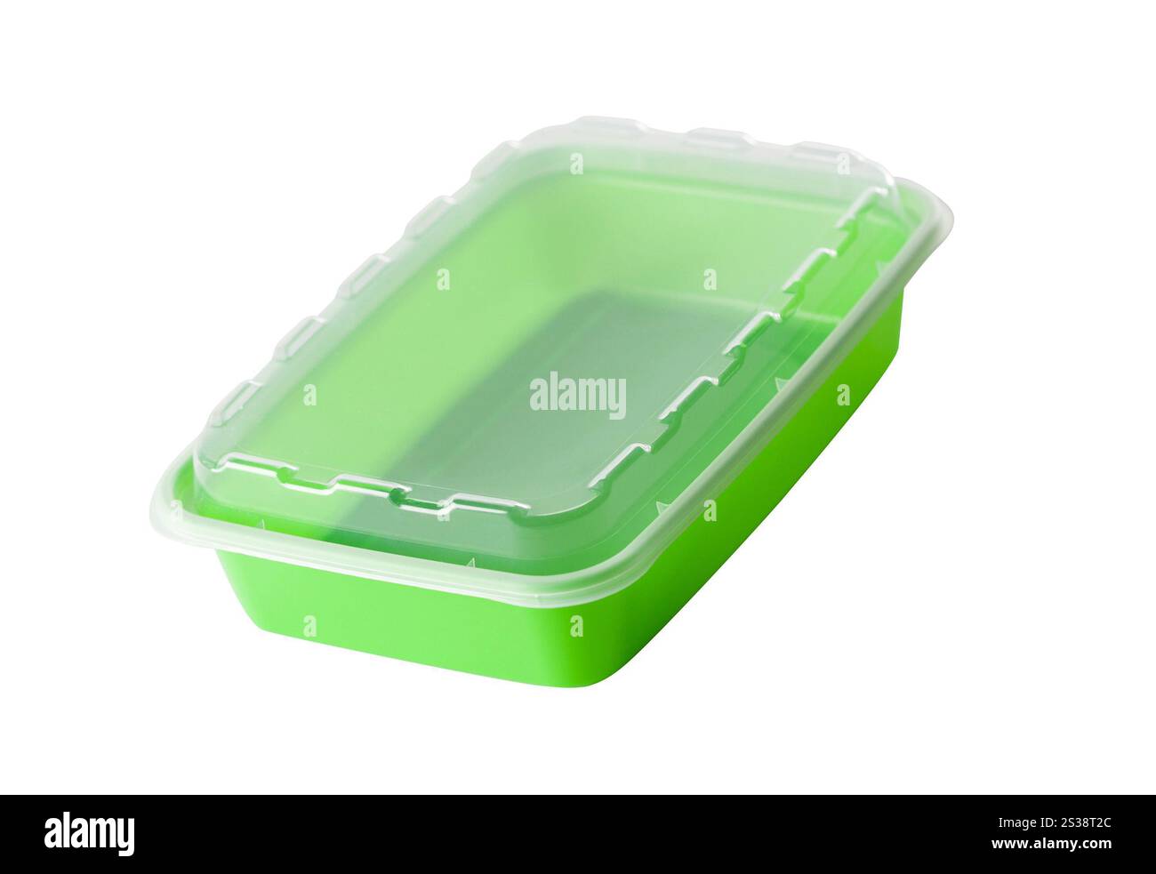 Récipient en plastique isolé sur blanc. Récipient en matière plastique Banque D'Images
