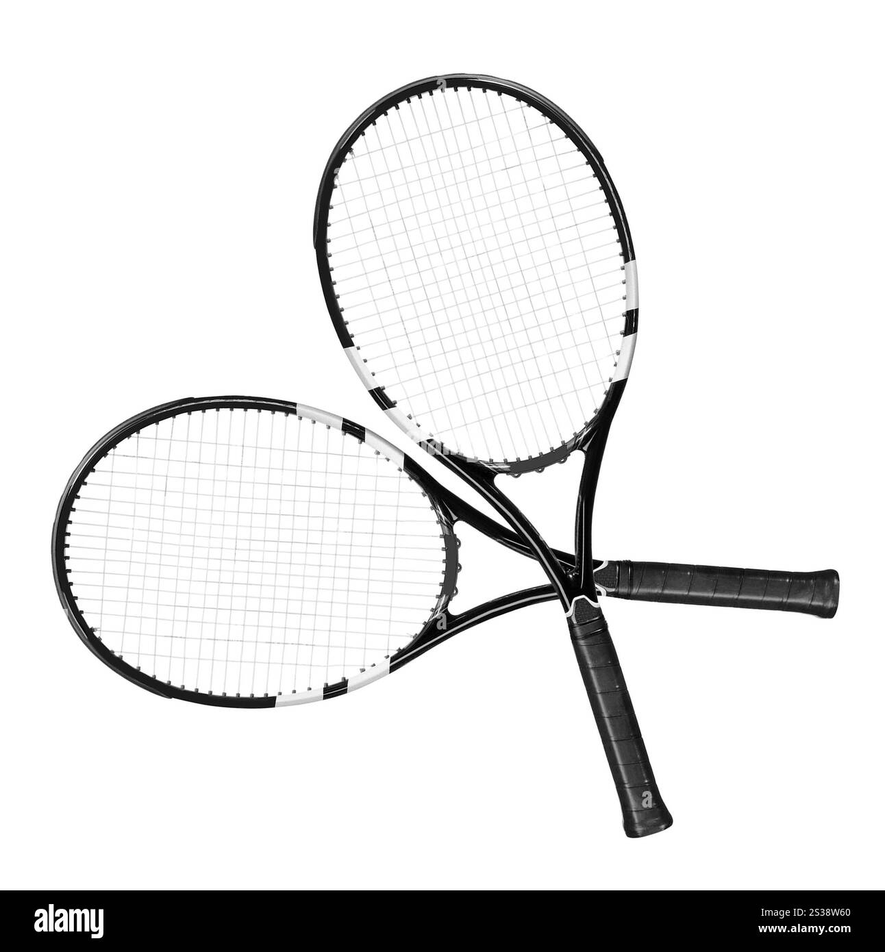 Roquettes de tennis isolées sur fond blanc. Roquettes de tennis isolées sur blanc Banque D'Images