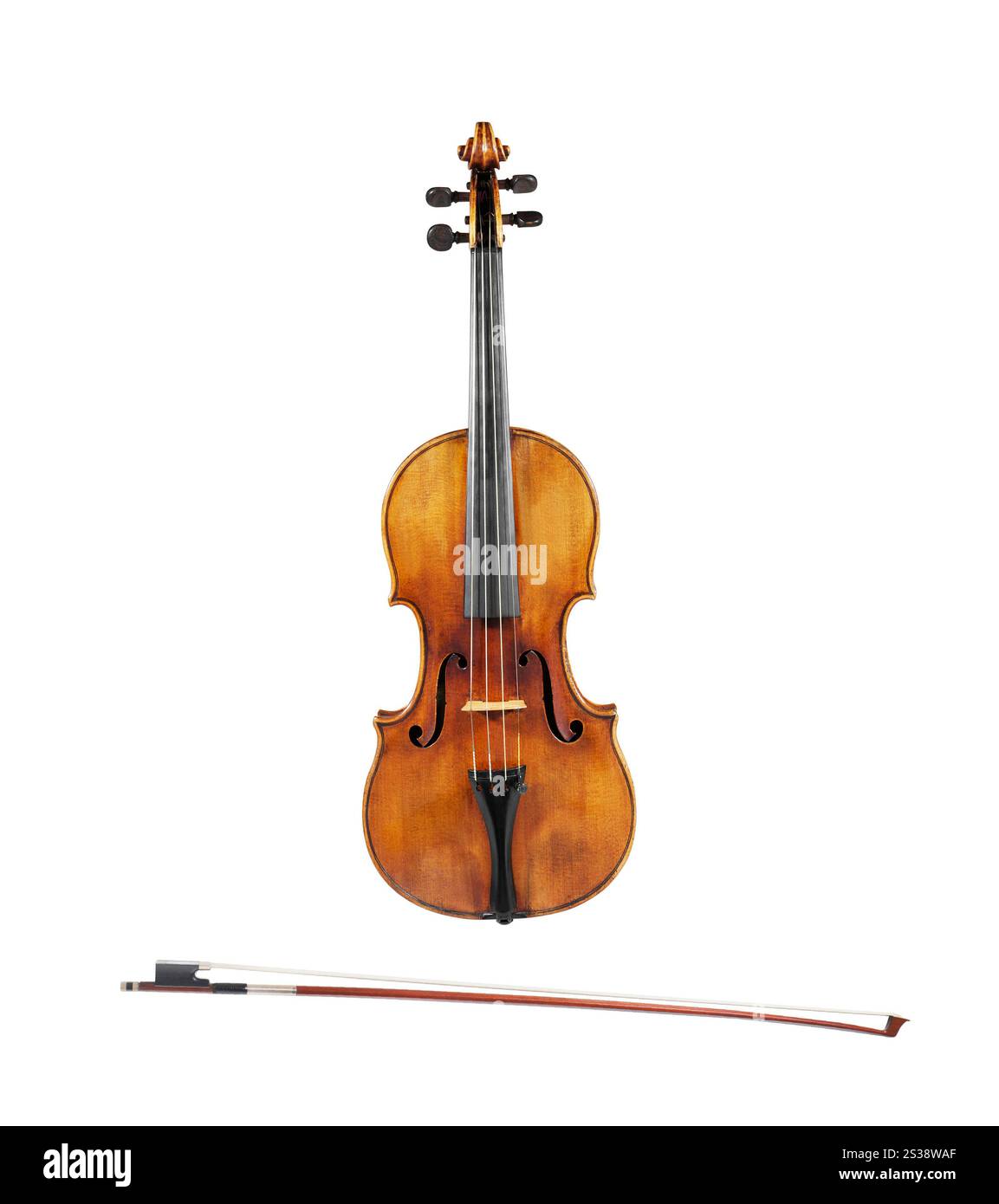 Violon isolé sur fond blanc Banque D'Images