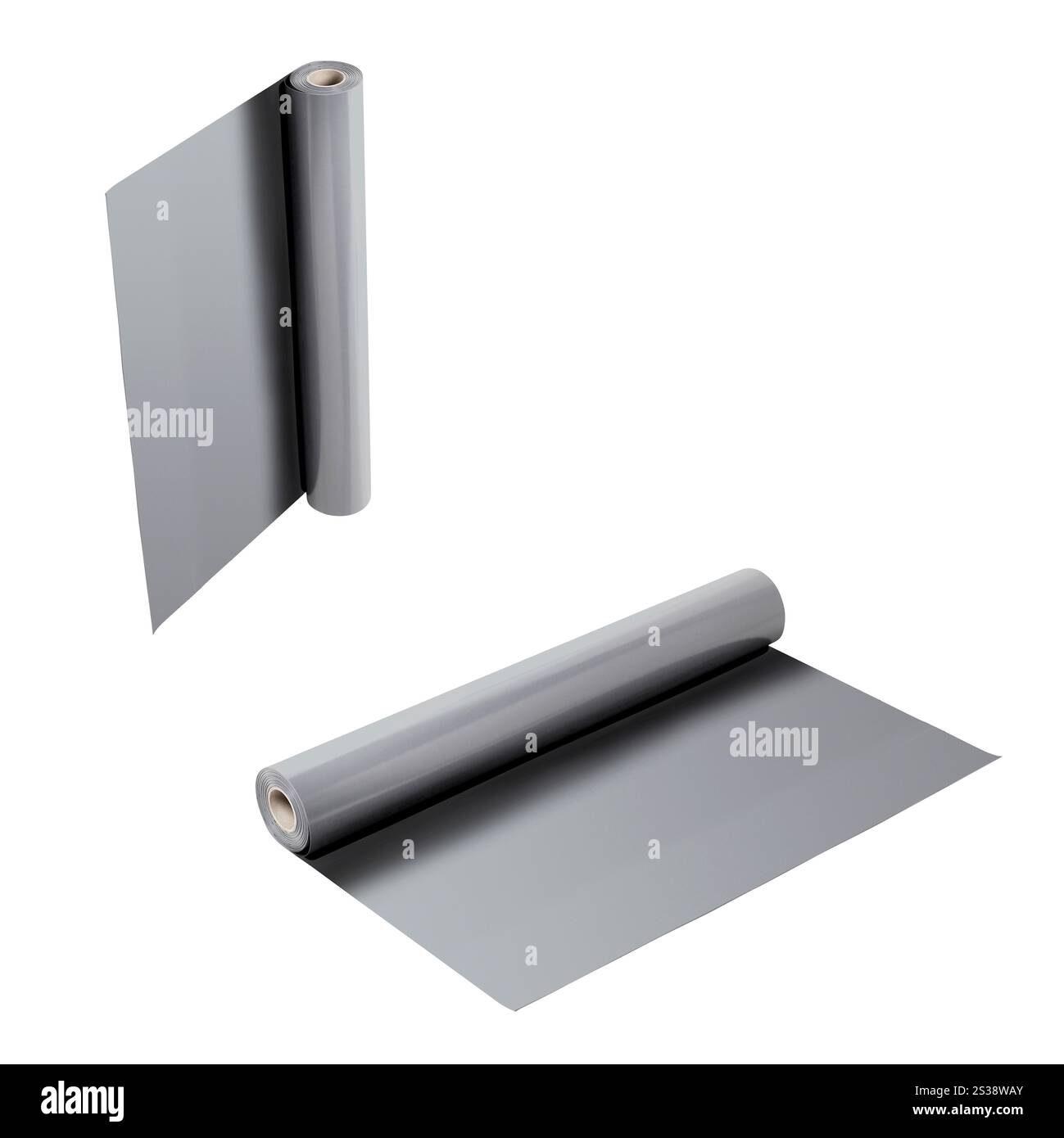 rouleaux de papier d'aluminium isolés sur fond blanc Banque D'Images
