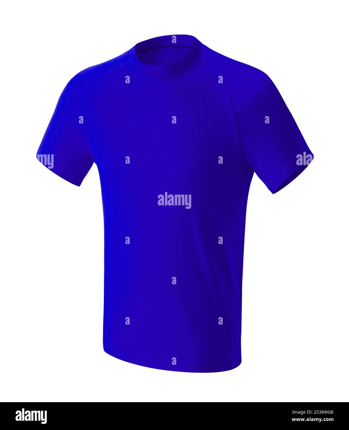 Tshirt bleu islated sur blanc Banque D'Images