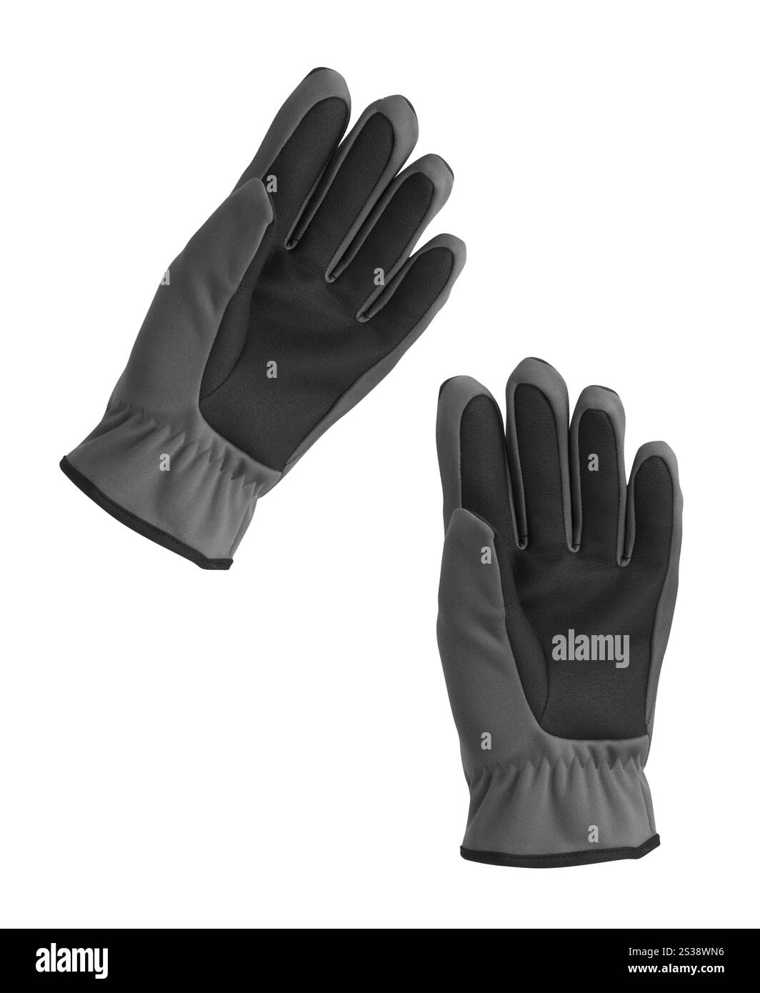 Gants d'hiver noirs isolés sur blanc. Gants d'hiver noirs isolés Banque D'Images