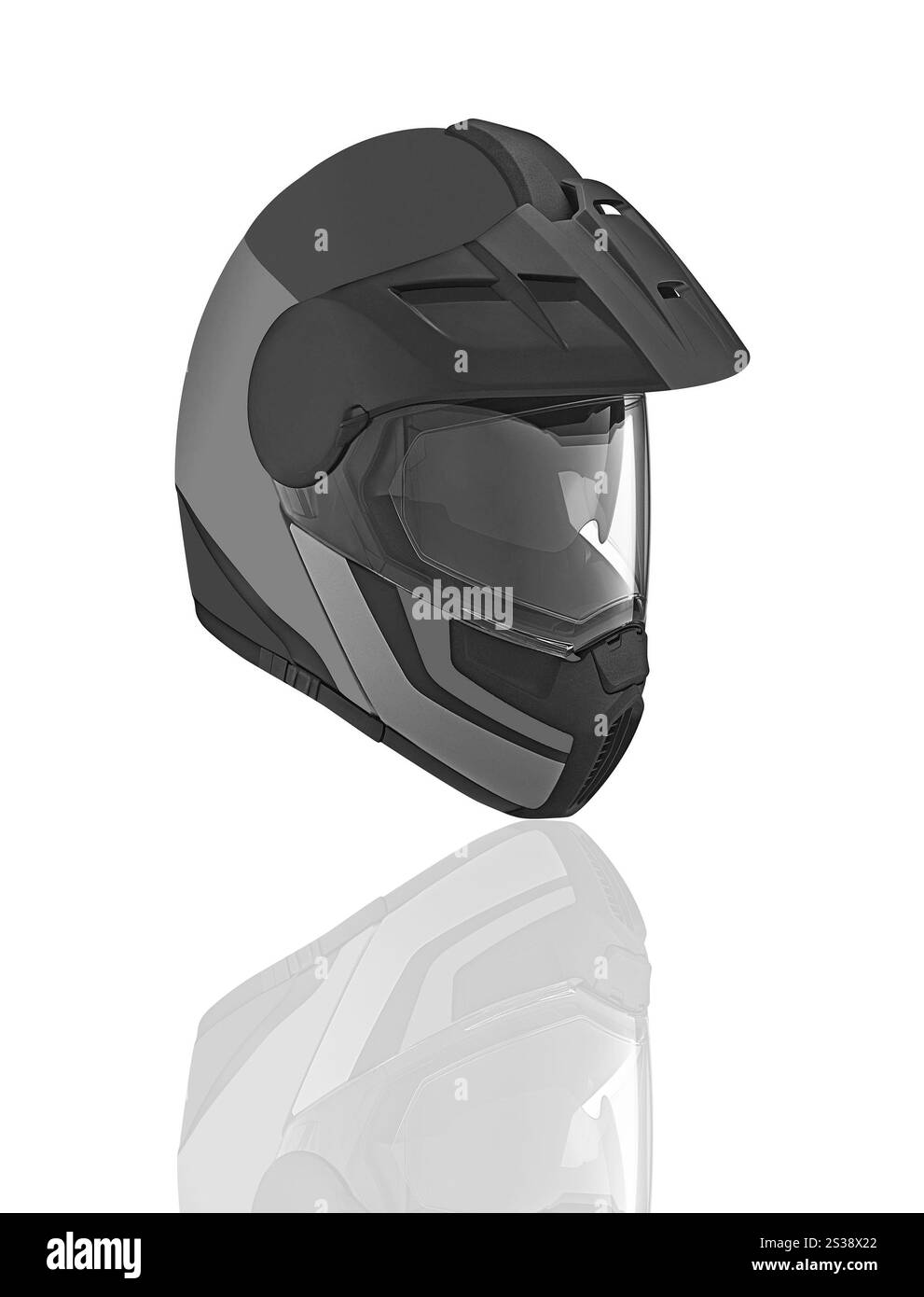 Casque de moto pour la sécurité routière isolé Banque D'Images