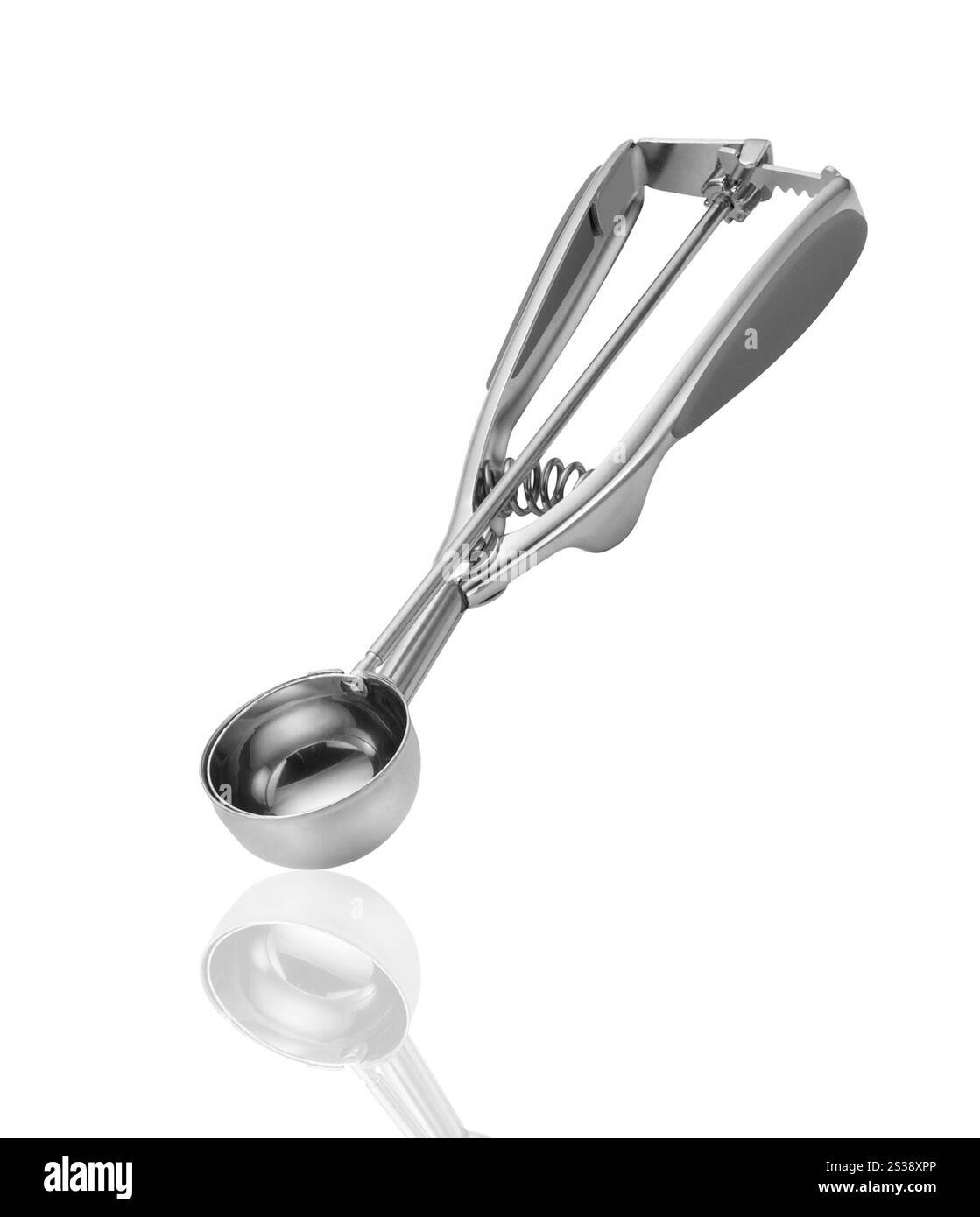 cuillère à la crème glacée isolé sur fond blanc Banque D'Images