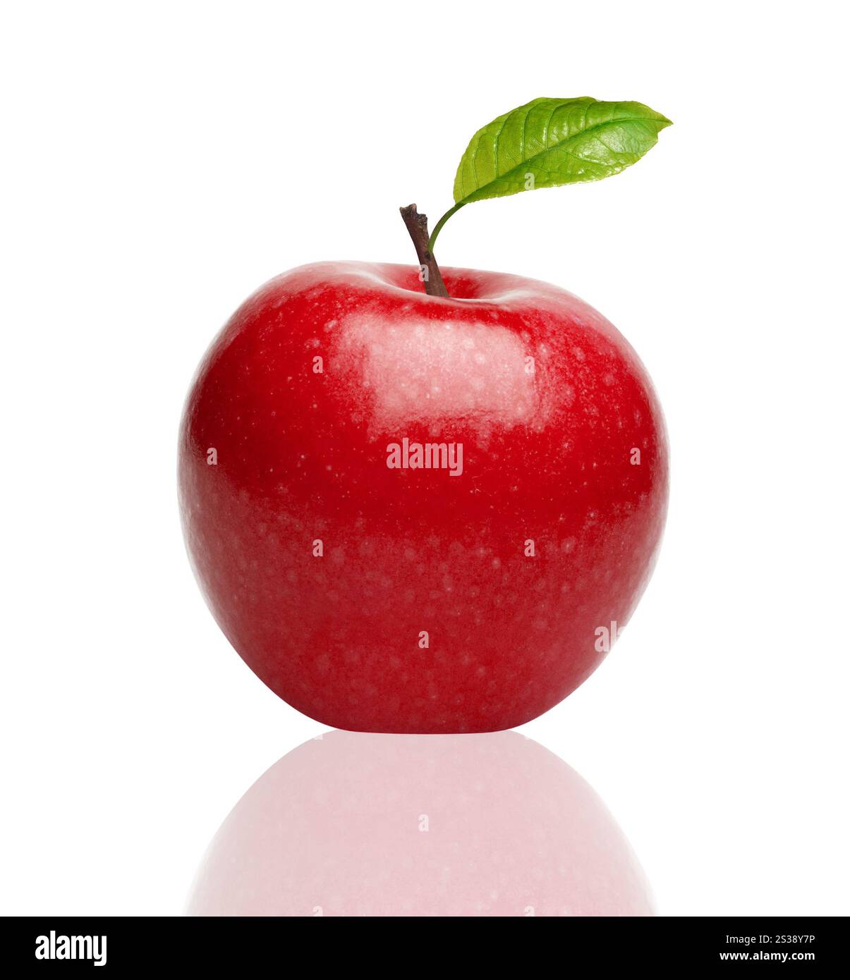 Pomme rouge sur fond blanc. Pomme rouge Banque D'Images