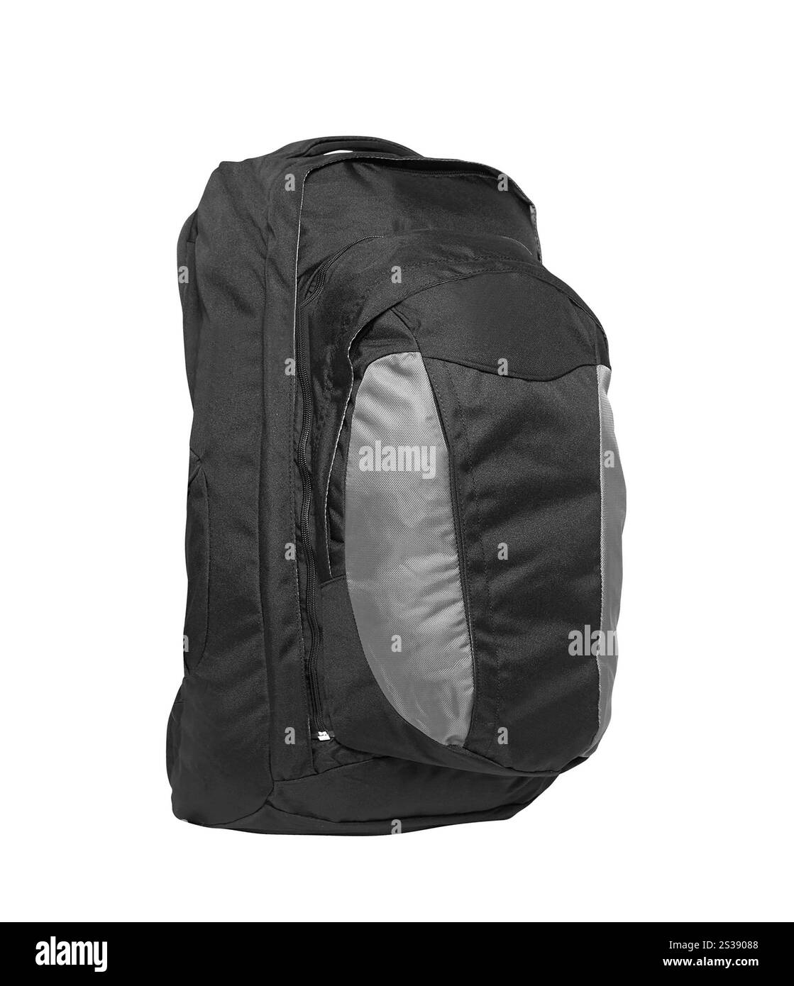 sac à dos noir, isolé sur fond blanc. sac à dos noir, isolé sur blanc Banque D'Images