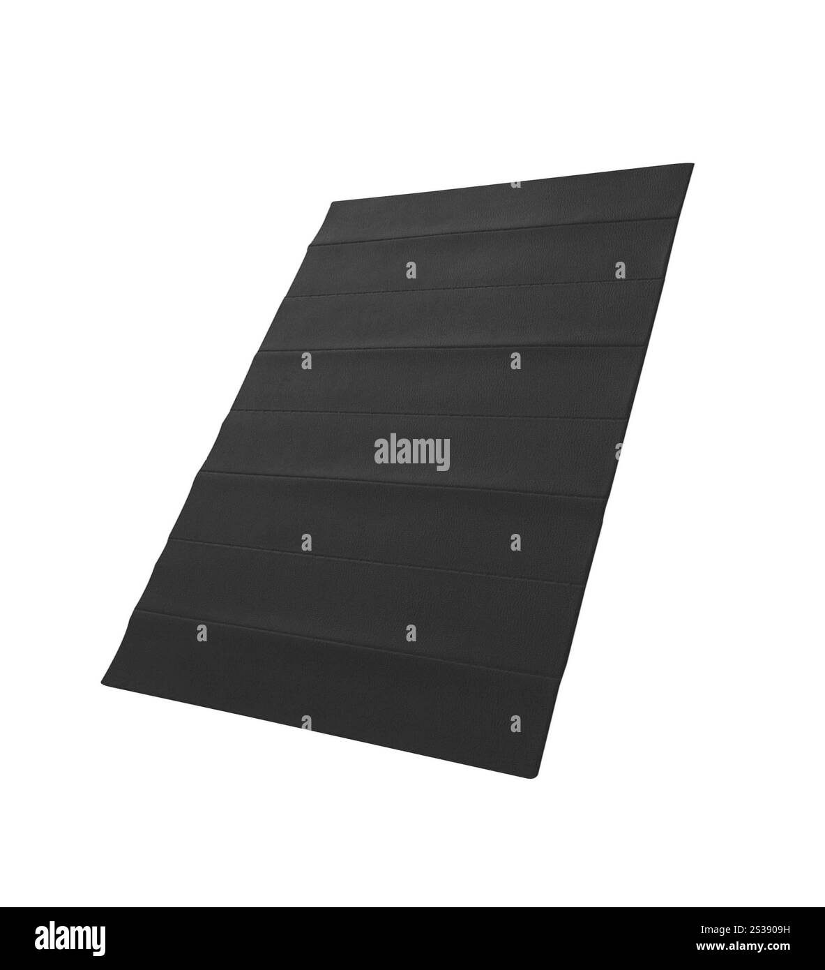 un tapis de fitness bleu sur blanc Banque D'Images