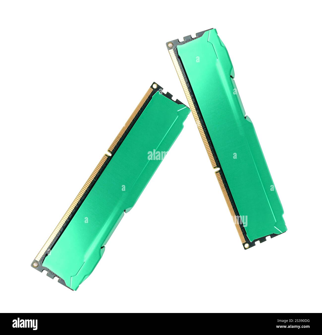 La mémoire RAM de l'ordinateur sur fond blanc Banque D'Images