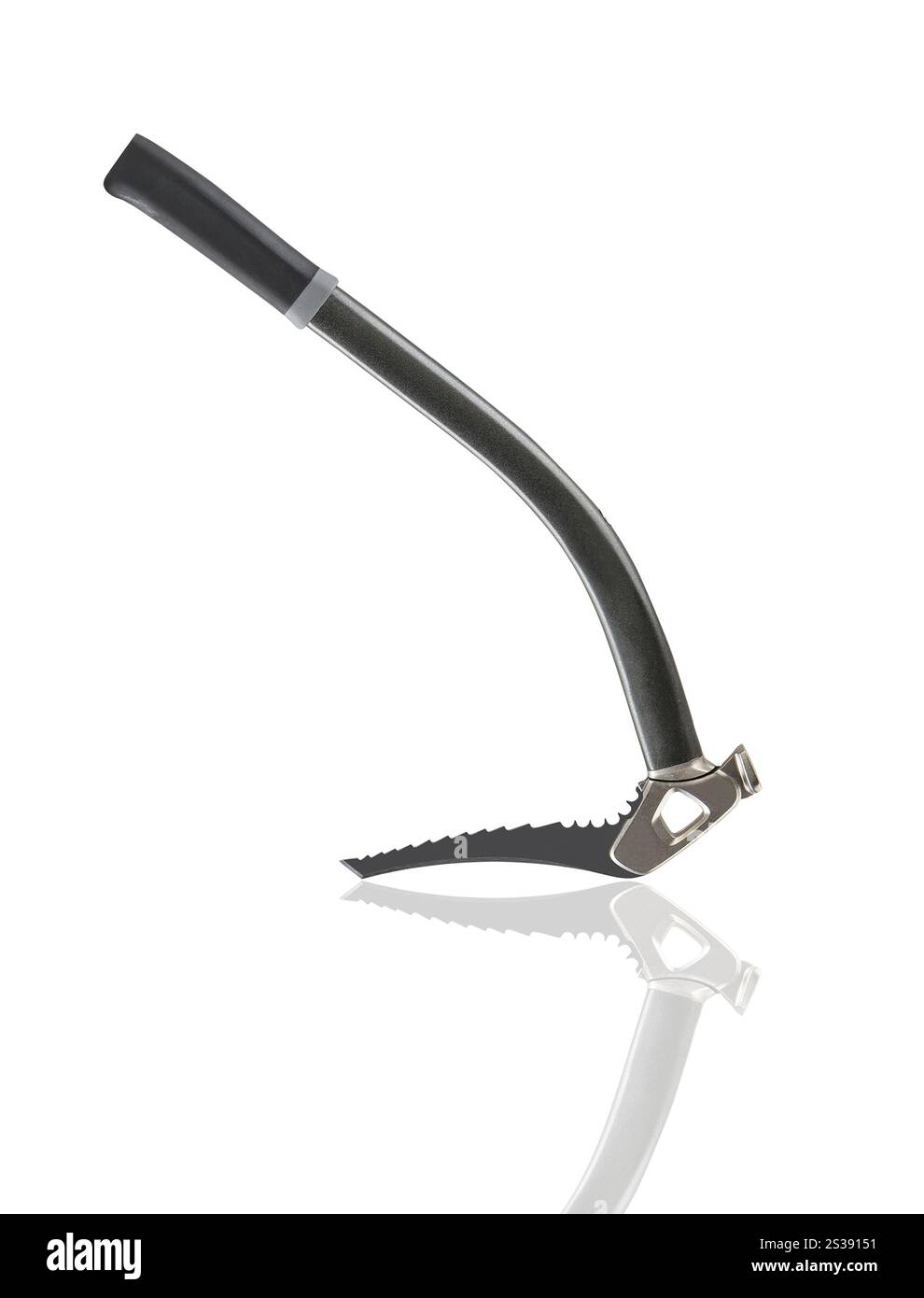 équipement de roche de piolet d'escalade isolé sur blanc. équipement d'escalade de piolet isolé Banque D'Images