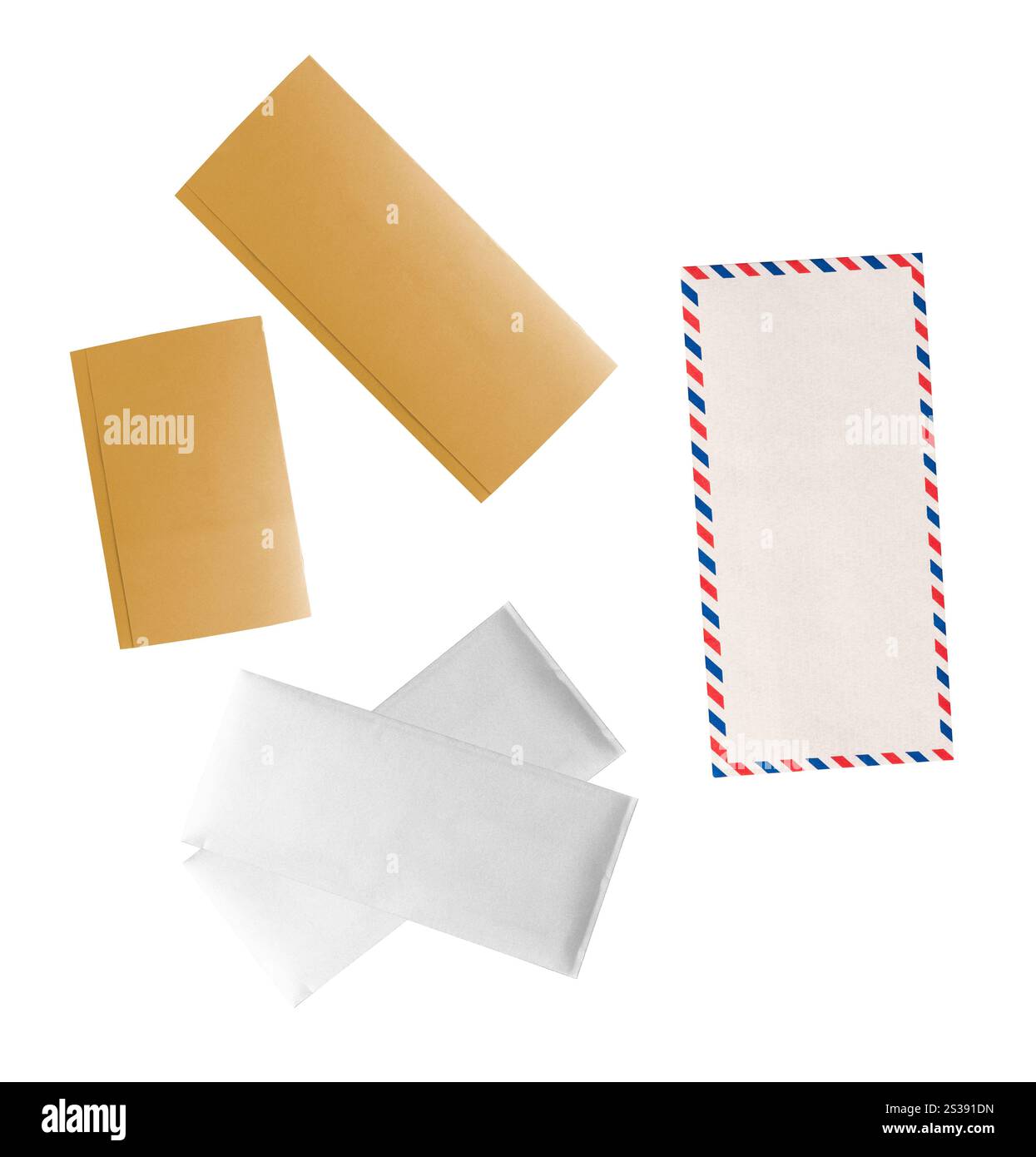 enveloppes isolées sur fond blanc. enveloppes Banque D'Images