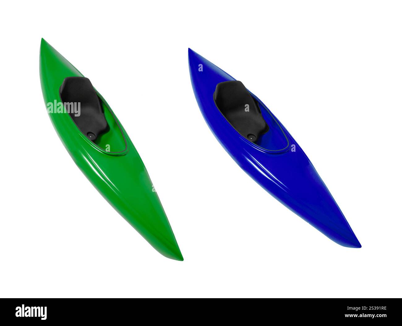 kayaks isolés sur fond blanc. kayaks isolés Banque D'Images