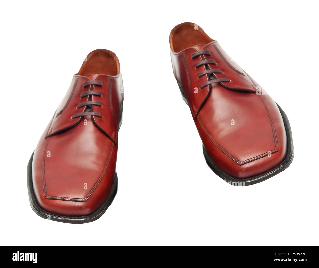 Chaussures Mans brunes isolées sur fond blanc. Chaussures Mans brunes isolées Banque D'Images