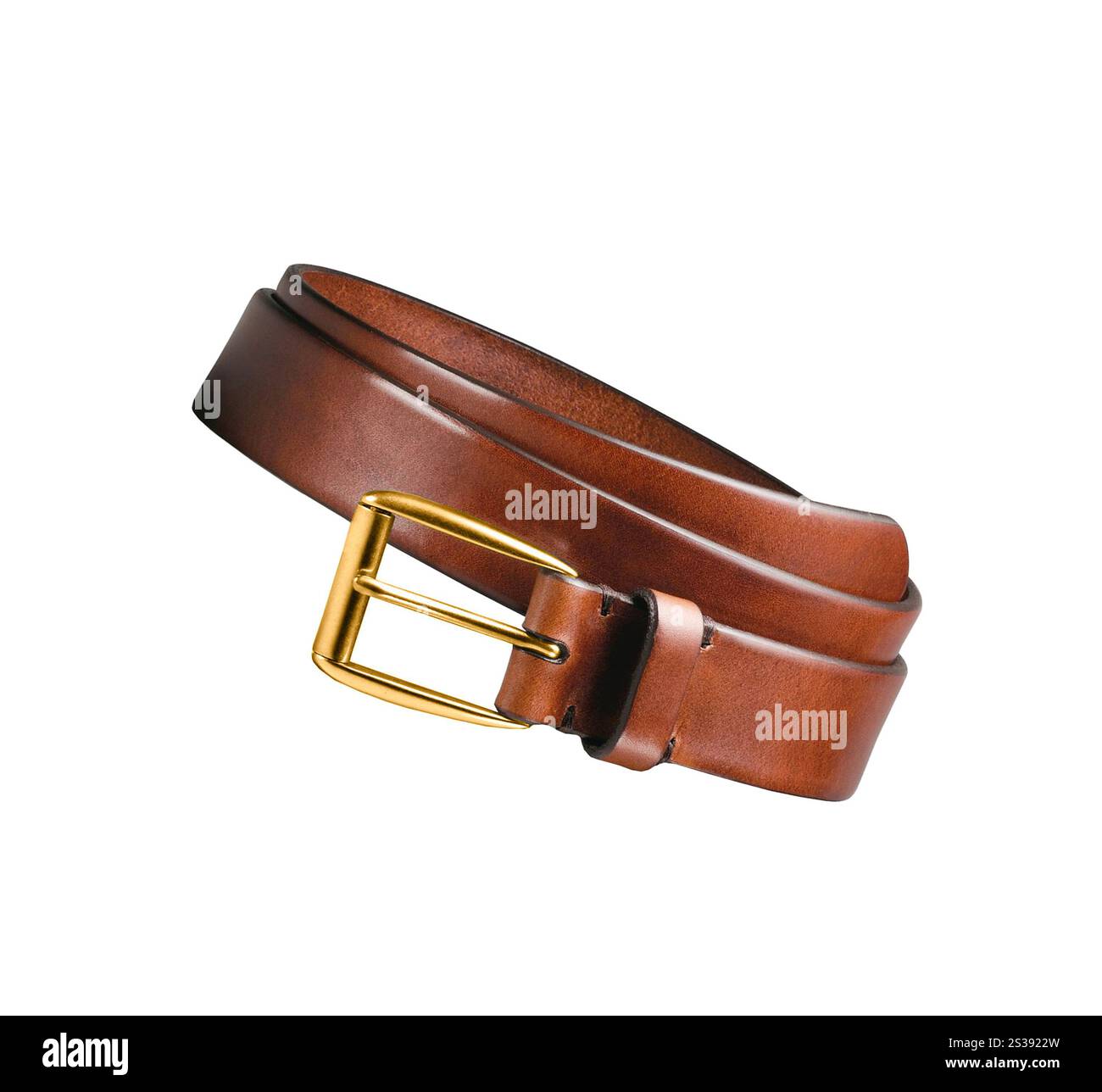 ceinture brune isolée sur fond blanc. ceinture brune isolée Banque D'Images