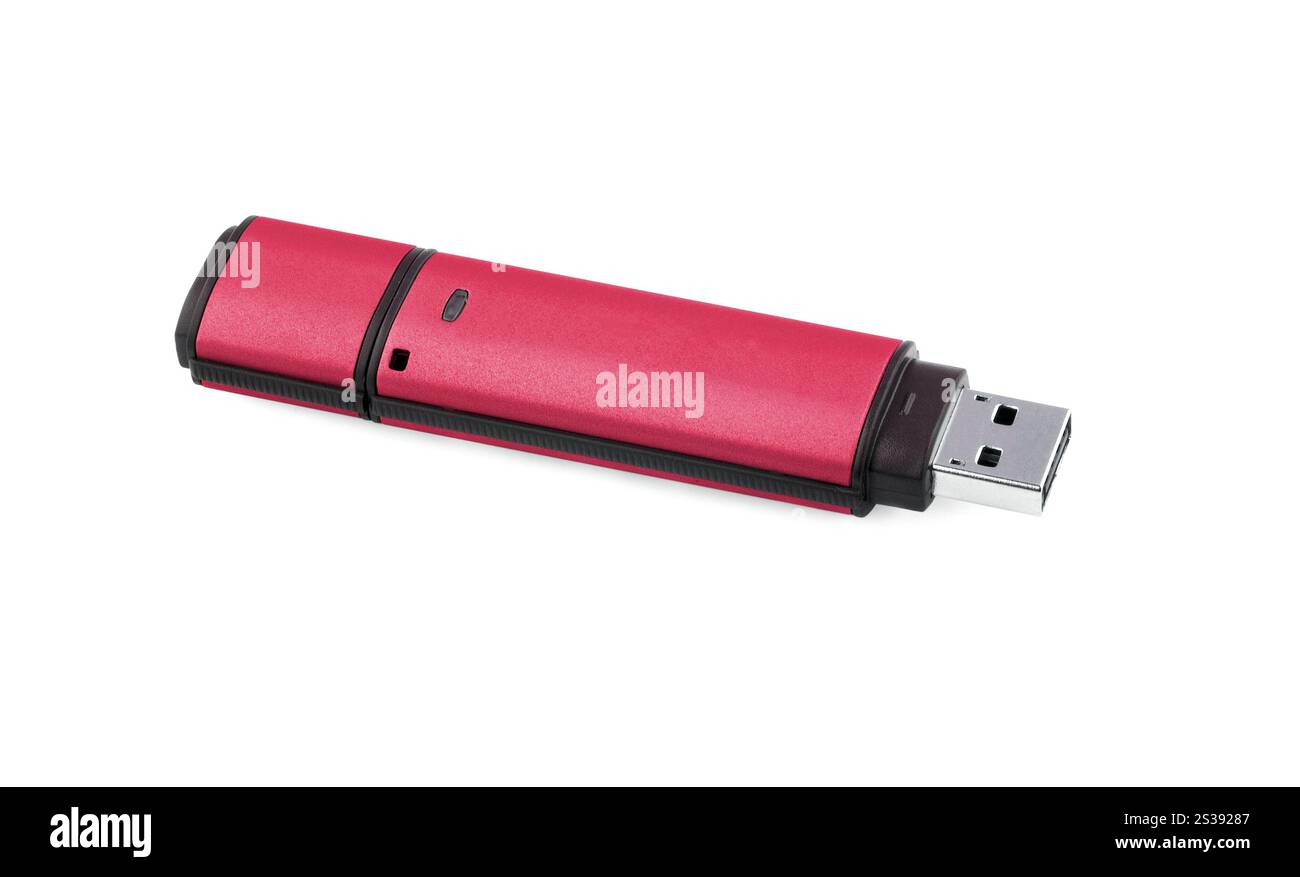 lecteur flash usb isolé sur fond blanc. lecteur flash usb Banque D'Images